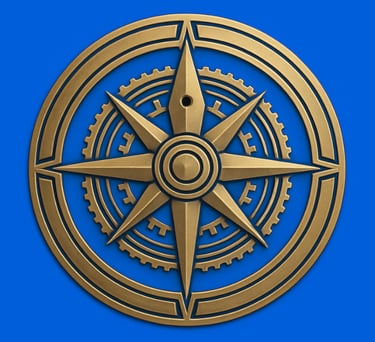 Stuart Henderson Consulting (SHC) logo featuring a gold architectural compass and gear emblem, 