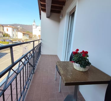 Vista balcone Camera Blu