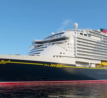 disney adventure barco temático de disney cruise line navegando en el océano
