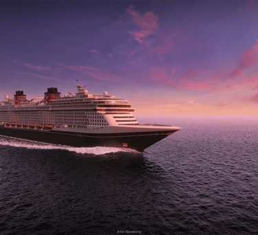 disney treasure barco temático de disney cruise line navegando en el océano