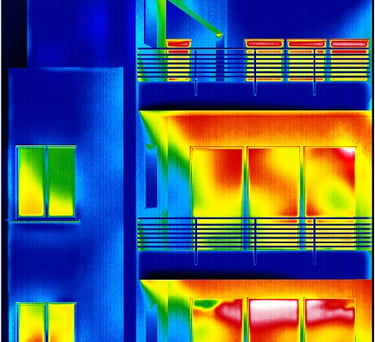a thermographic image of an apartment building