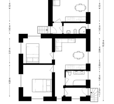 Dviejų nuomos vienetų suformavimo vizija - NT OAZE