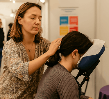 massage assis détente lors d'évènement