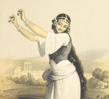 Gawazii dancer illustration with finger cymbals