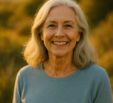 Senior vrouw geniet van een gezond en evenwichtig leven na 60 – welzijn en positieve energie