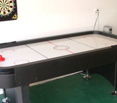 a table top air hockey game