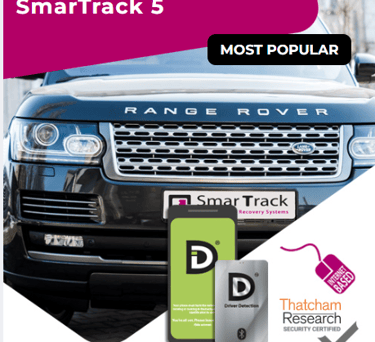 SmarTrack 5 Thatcham-approved GPS tracker fitted to Range Rover vehicle.