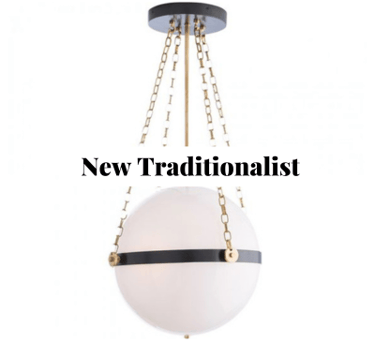 a black, white &. brass traditional pendant light 