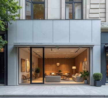 A modern building with a contemporary Alucobond facade.