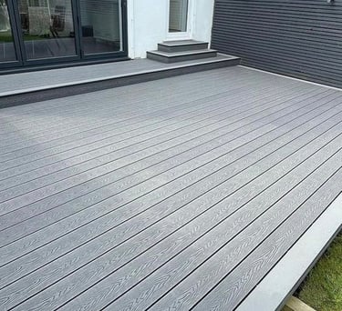 Light Grey Color Wpc Decking Installed Image