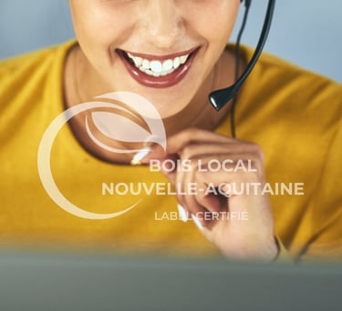 une femme en chemise jaune et un casque qui s'occupe du SAV