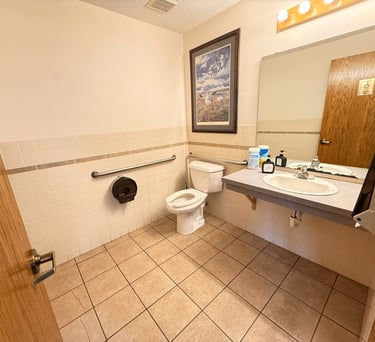Commercial restroom after professional cleaning