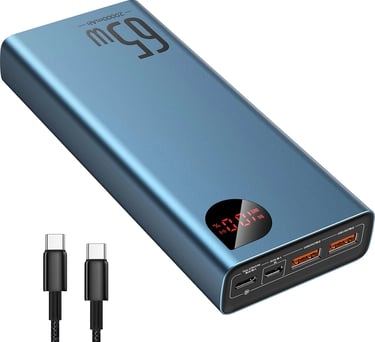 Baseus Power Bank, 20000mAh 65W Metal Laptop Portable Charger