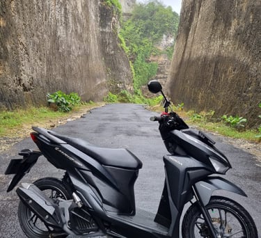 bike with cliff view
