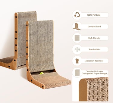 a cat scratching scratching mat with a cat scratching pad