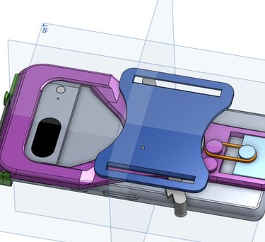 phone holder cad 3d design for wheelchairs and accessibility uses