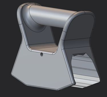 showcase of a creality scanner holder grip custom cad design using plasticity