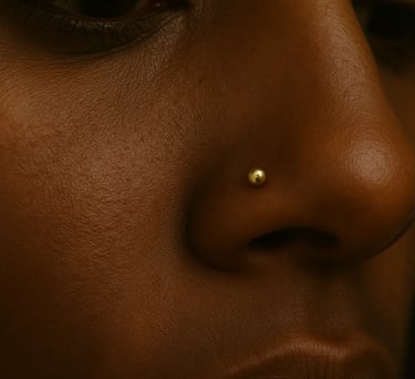 a woman with a nose piercings and nose piercings