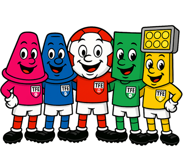 Jonny Corner Flag character standing tall in his green TFE kit, representing fairness and loyalty.