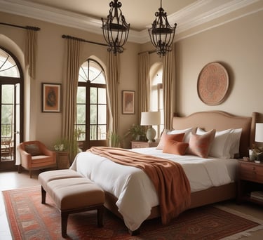 Inviting hotel lobby with warm lighting, comfortable seating, and fresh flowers on the reception desk.