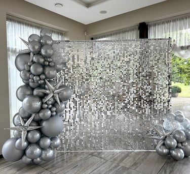 Blizgi sidabrine foto siena, foto siena renginiams, foto siena gimtadieniui, veidrodine foto siena