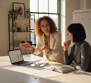 Agent helping onlyfans creator to decide switching agency