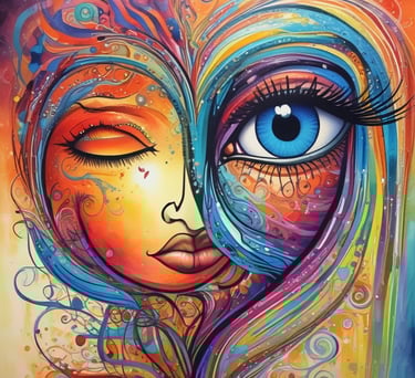 brown and white wooden round frame