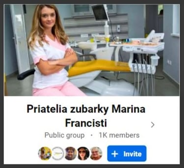 Facebook page Priatelia zubarky Marina Francisti