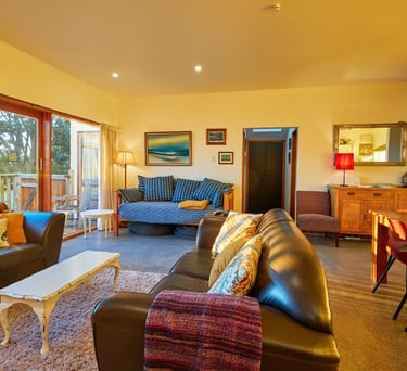 Lounge inside The Cottage self-contained accommodation in Kaikoura