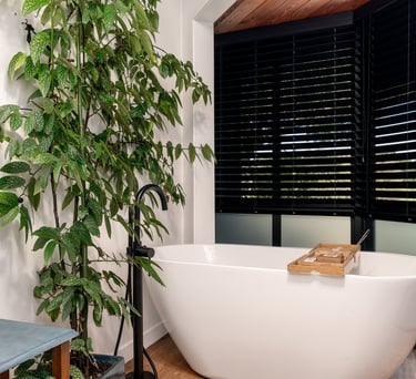 Standalone bath inside The Gallery accommodation in Kaikoura