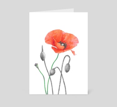 Poppies greeting card