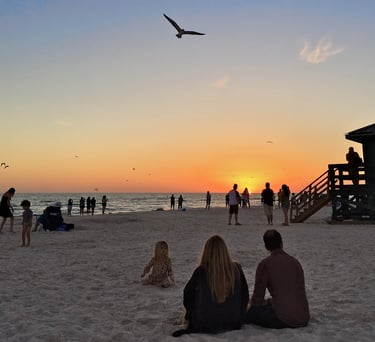 watching the sun set on Siesta Key
