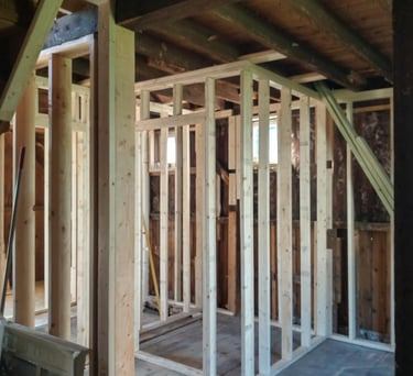 Framing and structural remodeling in progress by Renjay Remodeling, Connecticut