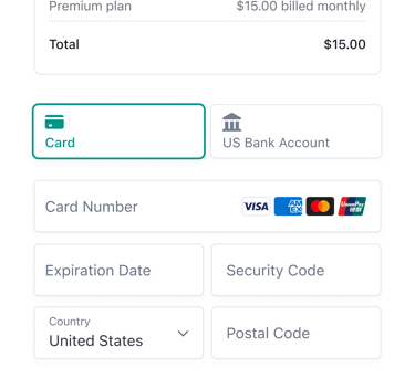 Formulaire de paiement Stripe.