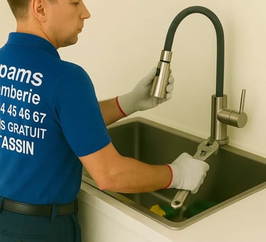 Plombier remplacement installation robinet mitigeur d evier devis tarif plombier Tassin 69160