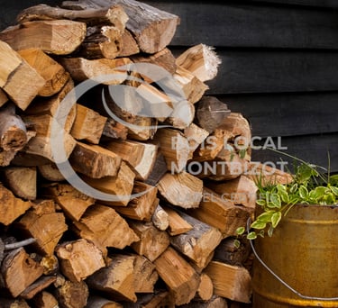 un tas de bois et de buches