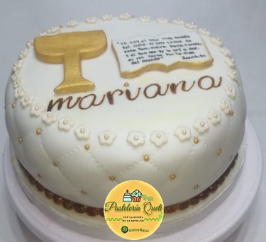 torta confirmación primera comunión pasteleria queti lima torta acolchonada