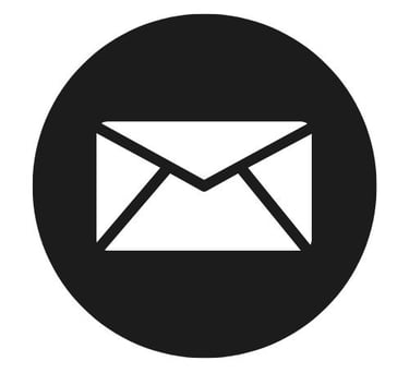 black and white email icon