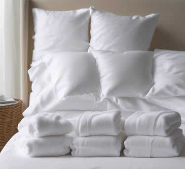 Smiling cleaning professional in uniform ready to service hotel rooms.