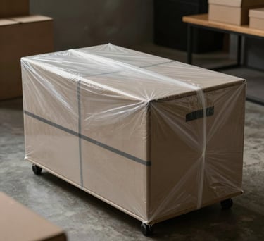 Clean interior shot of an enclosed moving truck equipped with soft padded walls and secure fastening belts in Middle Eastern / Gulf (Abu Dhabi, UAE).