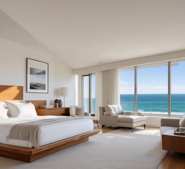 Bathroom in deluxe room with modern fixtures and clean design.