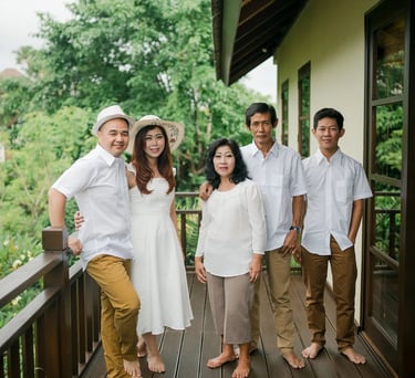 Selly family together at Karma Kandara villa in Uluwatu Bali  