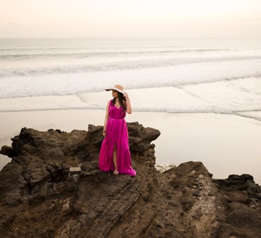 Portrait session during sunset on the coast at Alila Soori Tabanan Bali