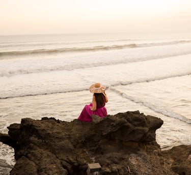 Luxury portrait session with sunset light at Alila Soori Tabanan Bali