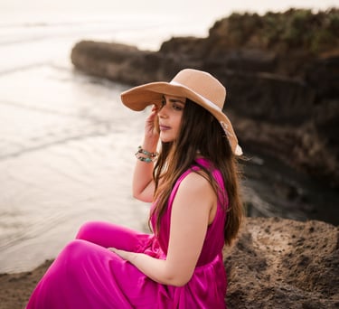 Luxury portrait session with sunset light at Alila Soori Tabanan Bali