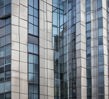 low-angle photography of blue glass walled building during daytime