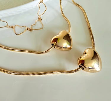 Gold-tone heart pendant chain necklaces – Global Glam jewelry by Iridezza