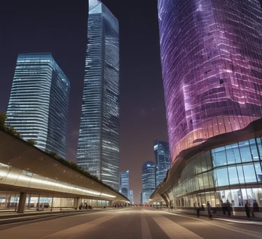 low-angle photography of blue glass walled building during daytime