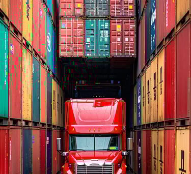 camión de carga entrando en depósito y almacén de Pro Cargo