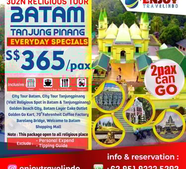 tour operator for 3d2n batam tour, bintan tour, kepri tour, muslim tou,r penyengat tanjungpinang